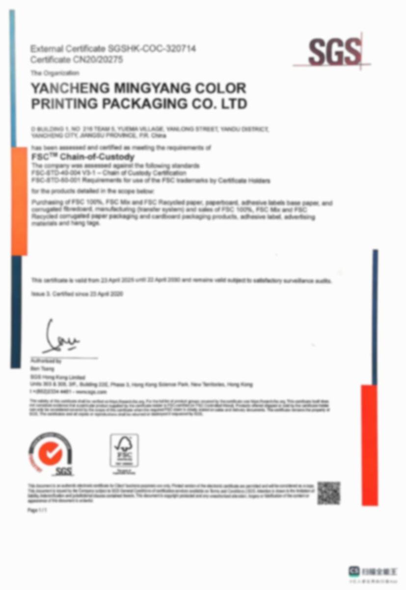 FSC™ Chain of Custody (SGS)